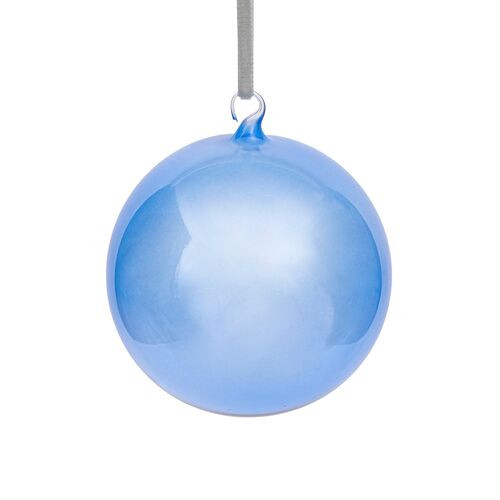 S/3 Glass Bubble Balls Ornament, Blue | One Kings Lane