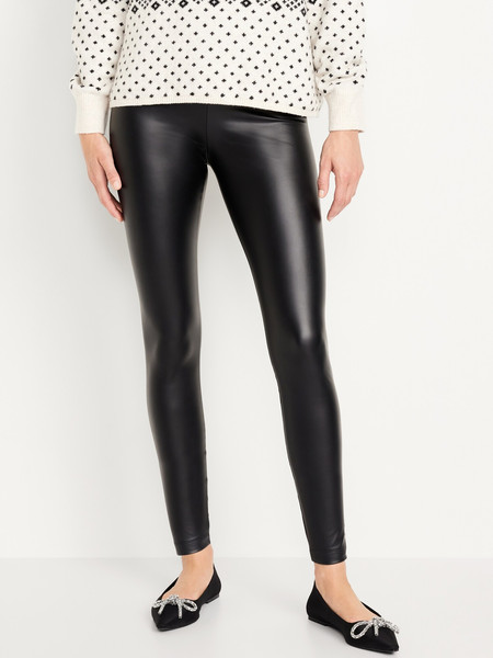 High-Waisted Faux Leather Leggings | Old Navy (US)