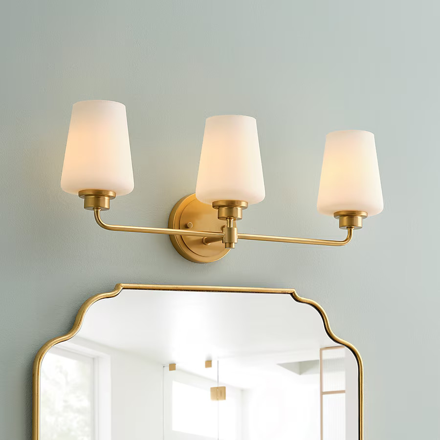 allen + roth Goldson 22.5-in 3 -Light Brushed Gold Transitional Vanity light bar | Lowe's