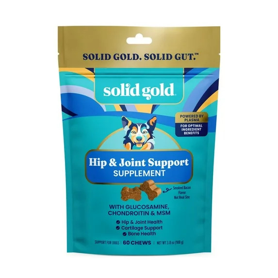 Solid Gold Hip & Joint Support Supplement for Dogs, for Hip & Joint Health, Bacon 60 Count | Walmart (US)