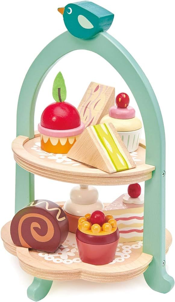 Tender Leaf Toys - Mini Chef Birdie Afternoon Tea Stand – Realistic English Sandwich, Cake and ... | Amazon (US)