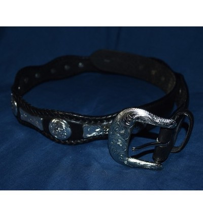 VINTAGE 1994 Tony Lama Men's Size 34 Leather Belt Concho Black VTG Western | eBay US