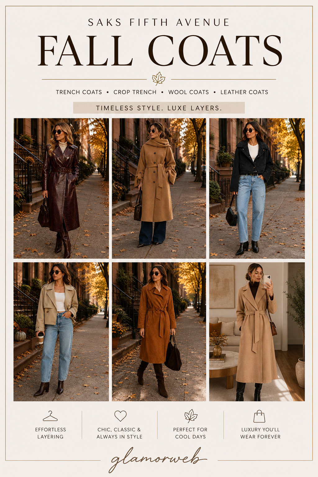 Looking for the perfect fall coat? I'm sharing the prettiest Saks Fifth Avenue trench coats, cropped trench coats, wool coats, and leather jackets that instantly elevate any outfit. Save these timeless layering pieces for cozy fall style, chic everyday outfits, and capsule wardrobe inspiration.

#FallFashion #FallCoats #TrenchCoat #WoolCoat #LeatherCoat #CropTrench #AutumnStyle #CapsuleWardrobe #FallOutfitIdeas #NeutralStyle #LuxuryFashion #DesignerStyle #SaksFifthAvenue #PinterestFashion #LTKFashion 

 #LTKSeasonal #LTKU #LTKSaleAlert