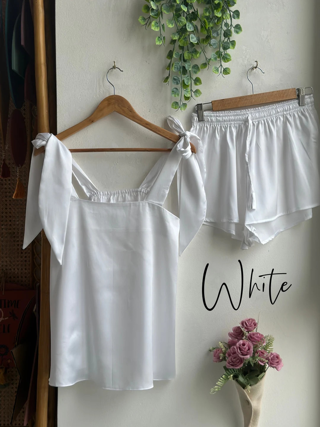 Silk Tie Knot Tank Top Style Pj Sets Unlimited Customization: Color/design/size Bridal Party Sati... | Etsy (US)