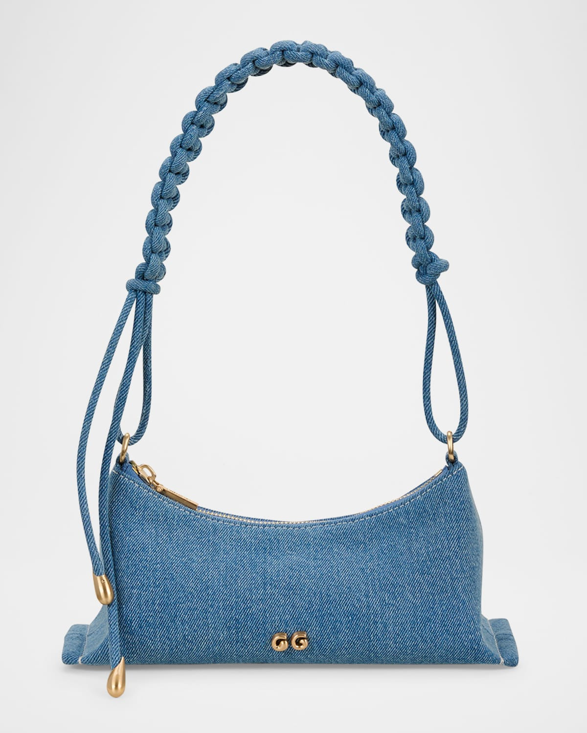 Osa Braided Denim Shoulder Bag | Neiman Marcus