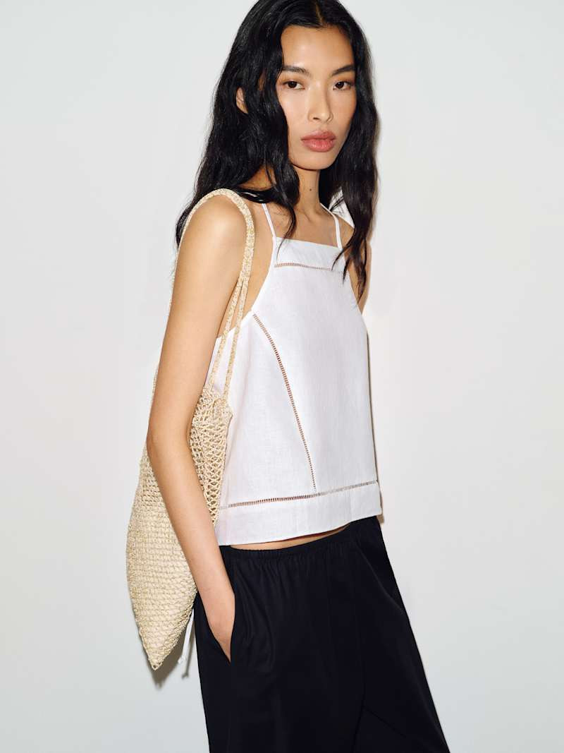 Reformation Dario Linen Top Ivory XL | Reformation (Global)