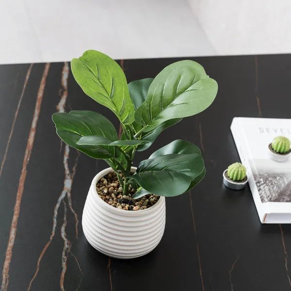 8.5'' Artificial Fiddle Leaf Fig Plant in Pot | Wayfair North America