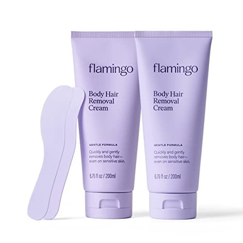 Flamingo Women's Body Hair Removal Cream - (2 Pack) 6.76 fl oz - Removes Hair from Legs, Arms, Underarms, Stomach, and Bikini Line | Amazon (US)