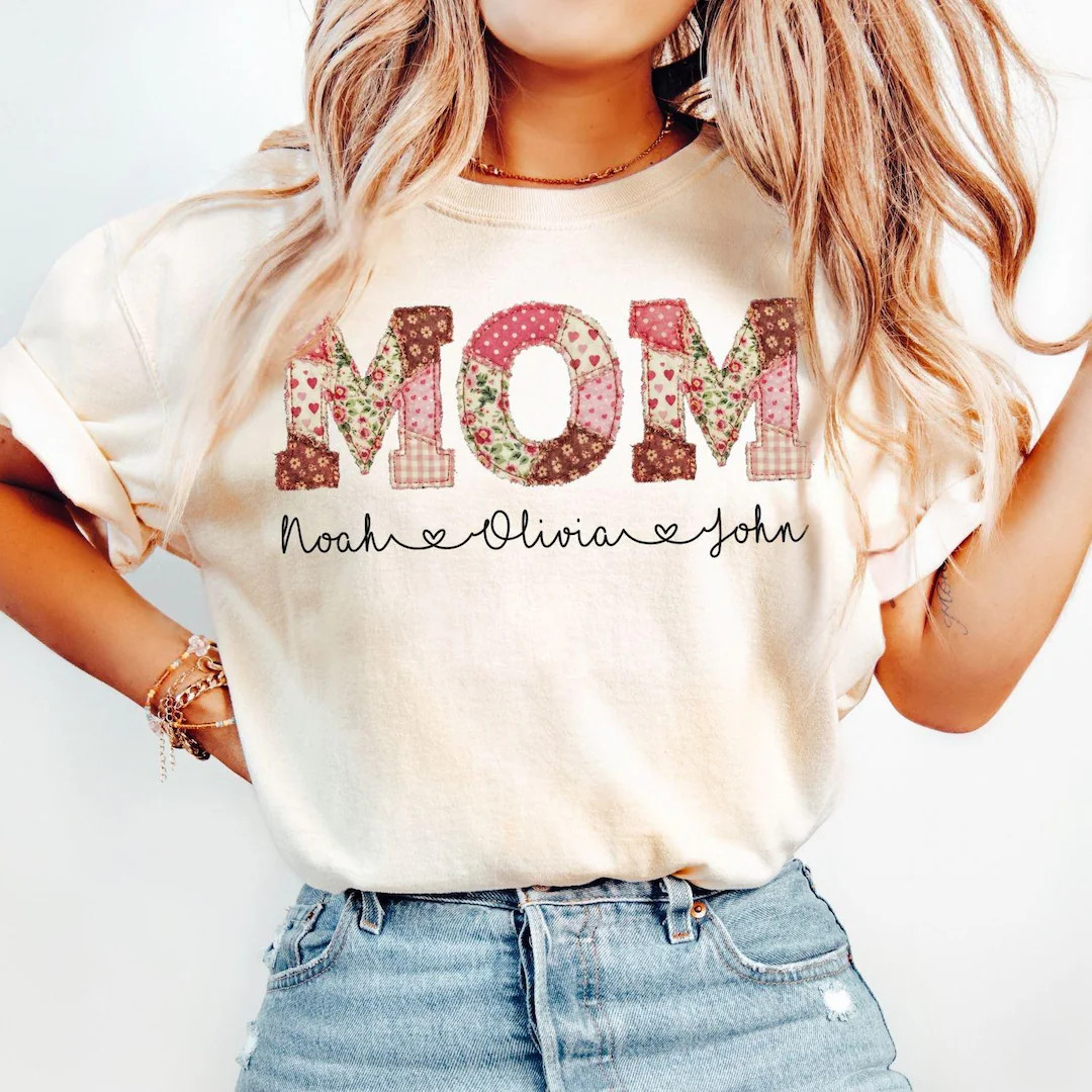 Comfort Colors® Personalized Mom Shirt, Custom Kids Names Shirt, Mother Gift Shirt, Mama Shirt, ... | Etsy (Global)