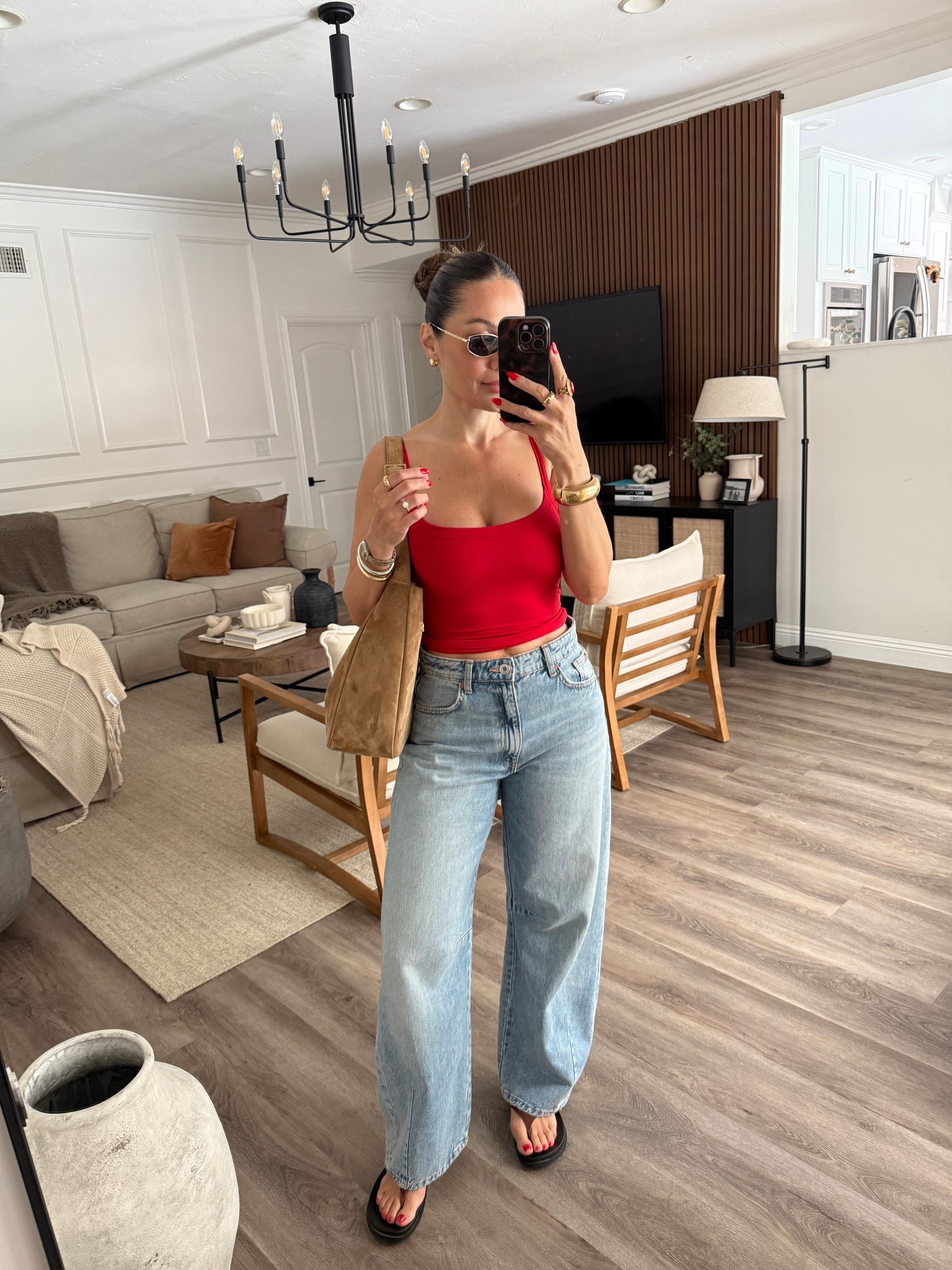 Been loving the color red this season! ♥️ wearing small in tank 
Has built in bra with removable padding! 

#LTKStyleTip #LTKOver40 #LTKU