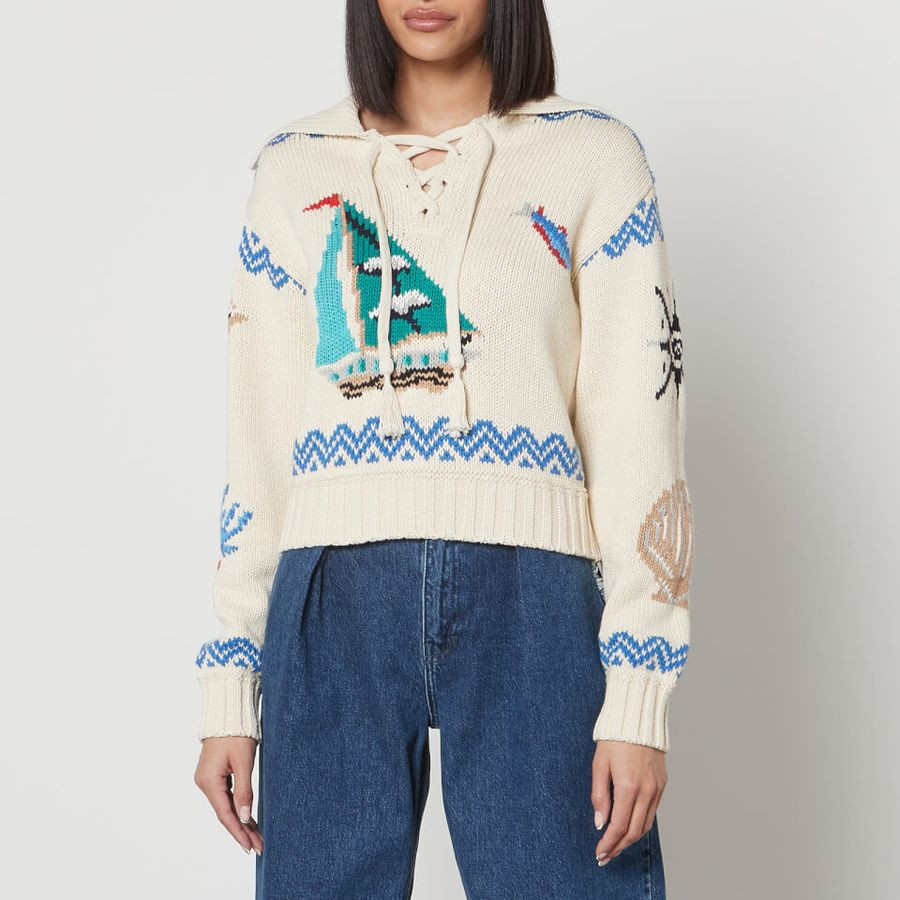 Polo Ralph Lauren Intarsia-Knit Cotton-Blend Jumper | Coggles (Global)