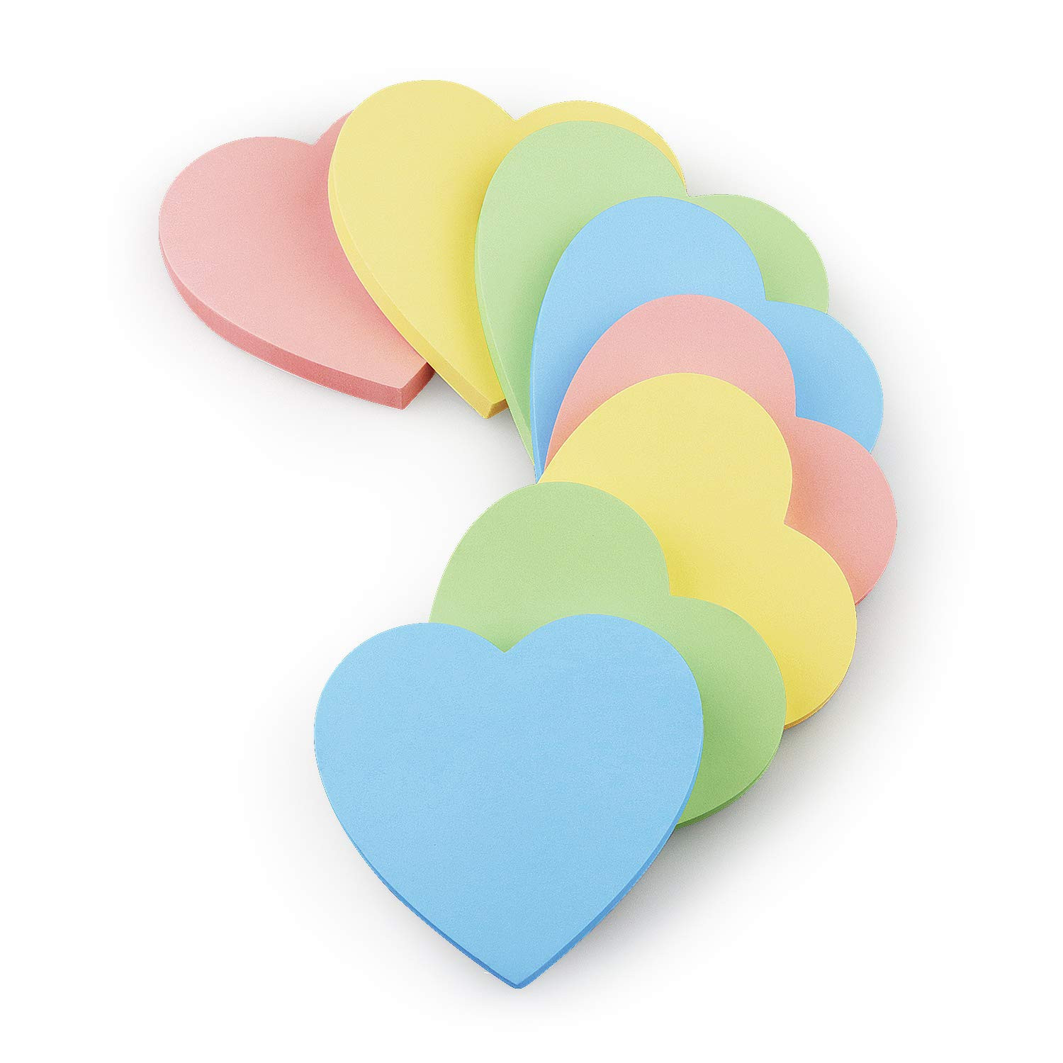 Heart Shape Sticky Notes 4 Color Pastel Colorful Sticky Pad 75 Sheets/Pad Self-Sticky Note Pads | Amazon (US)