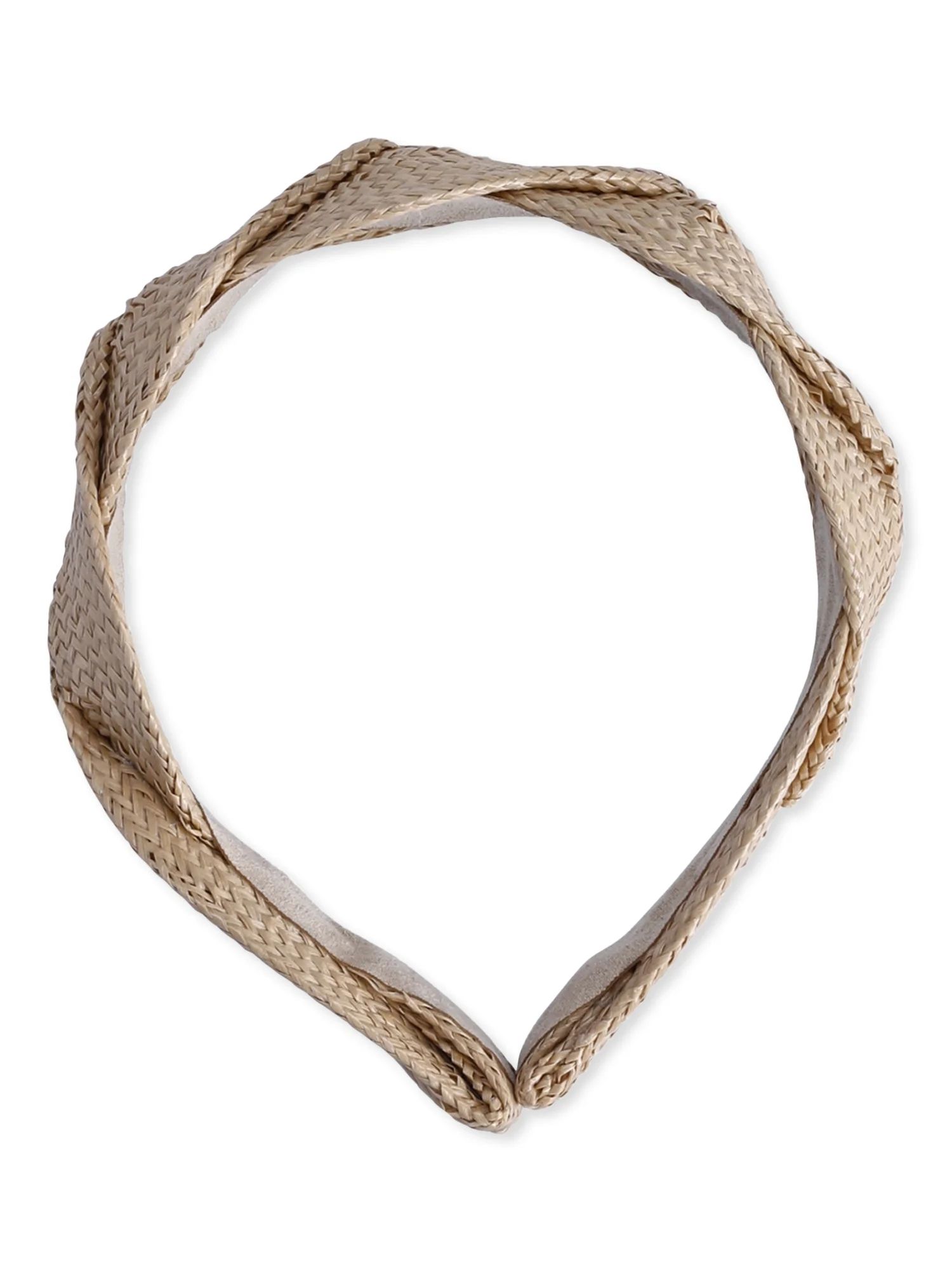 Time and Tru Women's Braid Straw Headband, Natural | Walmart (US)