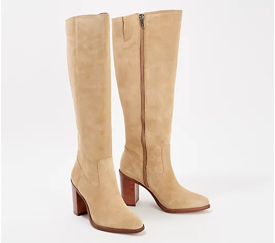 Vince Camuto x Fashion Jackson Tall Shaft Leather Boots - Pearlanie - QVC.com | QVC