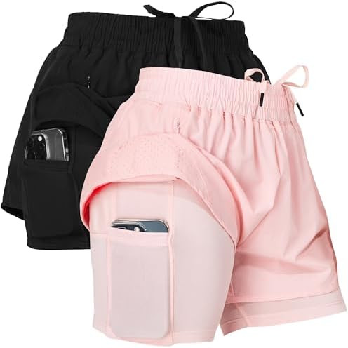 Ultra Performance Womens Running Gym Shorts Women Pack of 2, Nylon Compression Workout Shorts Wom... | Amazon (US)