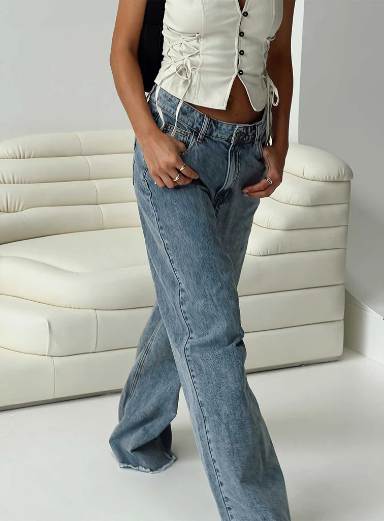 Eivissa Baggy Jeans Faded Denim | Princess Polly US