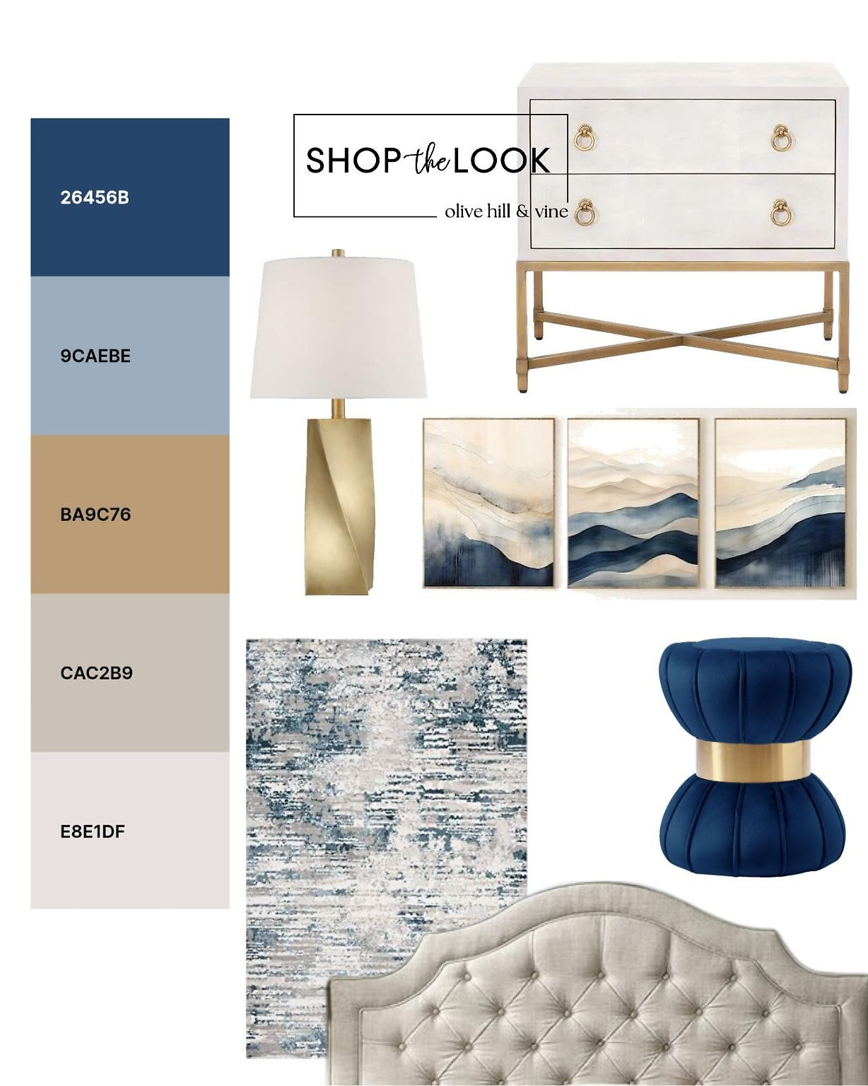 We leaned into soft neutrals and deep navy to keep the room calm but grounded. Warm brass adds a little polish, while textured fabrics and layered blues make everything feel lived-in, cozy, and easy—nothing fussy, just thoughtful pieces that work together. 

 

#LTKHome