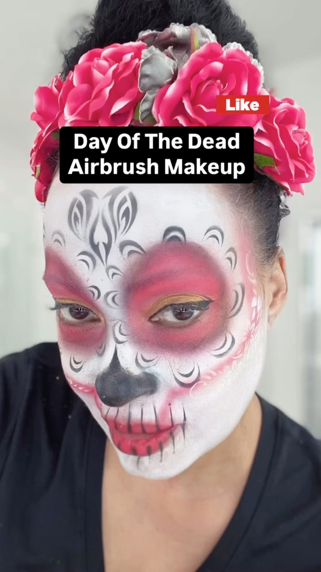 So much fun creating “The Cindy Day Of The Dead Airbrush Look” Link In Bio Product details and links to check out for yourself. Easy to create this was my first time using stencils like this on myself and creating a Day Of The Dead Makeup look 😊. @dinairairbrushmakeupofficial  #dayofthedeadmakeup #halloweenmakeup #airbrushmakeup #dinair #ugc #ugccreator