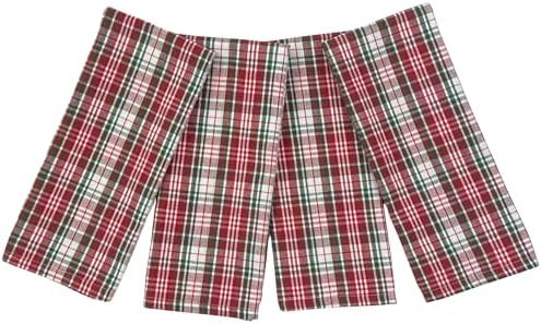 Serafina Home Kitchen Dish Towel Set: Red Green White Tartan Plaid Cotton Flat Weave with Easy Ha... | Amazon (US)