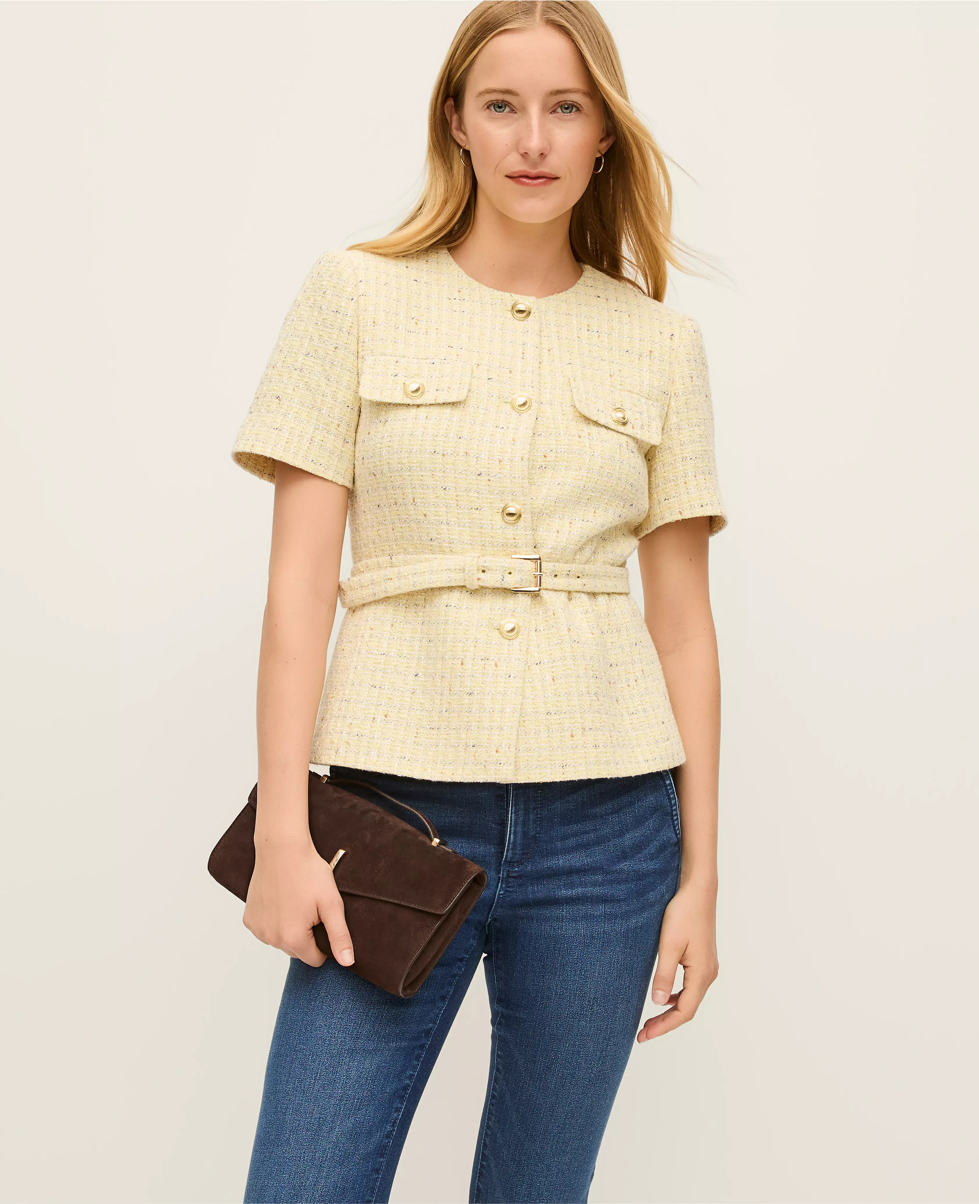 Tweed Belted Jacket | Ann Taylor