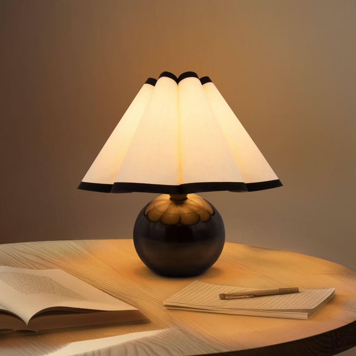 Brightech Blair Mid-Century (Includes LED Light Bulb) Globe Table Lamp Black Marble: Empire Shade... | Target