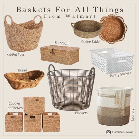 Baskets come in all shapes and sizes, and can be used for all of the things!!! I’ve got lots rounded up from Walmart!

#LTKhome #LTKunder50 #LTKFind