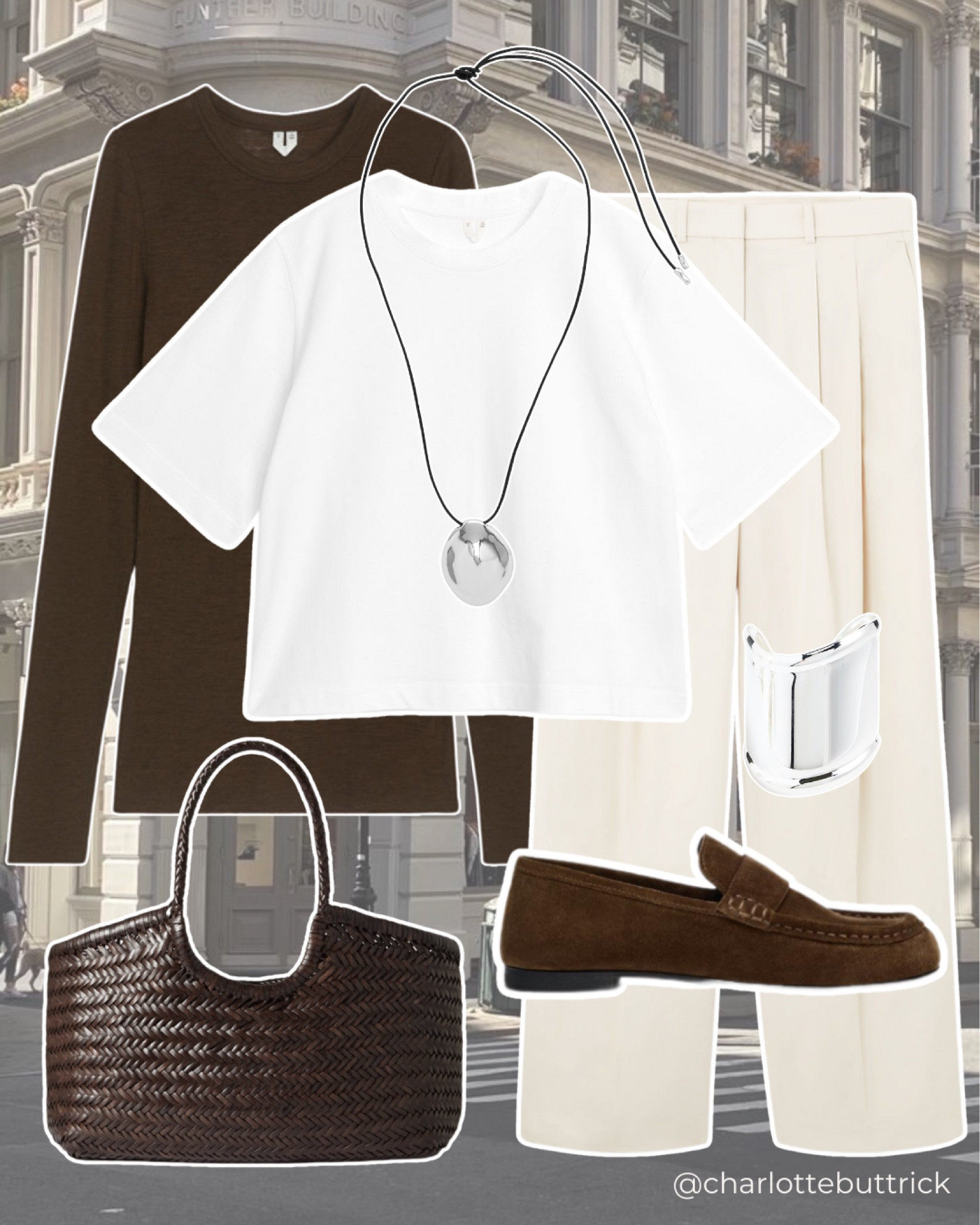 Spring capsule wardrobe, capsule wardrobe spring 2025 - transitional winter to spring layers -  - Abercrombie Sloane trousers - trench coats - work-friendly outfits - wardrobe essentials - wardrobe staples - basics white t-shirt - Zara shoes - suede loafers - woven bag - chocolate brown 

#LTKuk #LTKFashionMonth #LTKspring