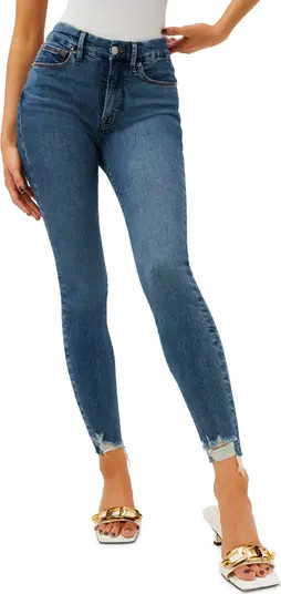 Good American Good Legs Chewed Hem Skinny Jeans | Nordstrom | Nordstrom