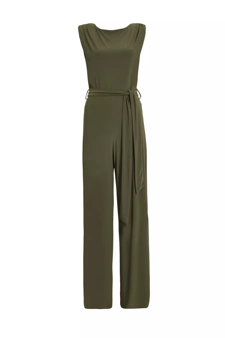 Khaki Tie Waist Jumpsuit | Quiz Clothing