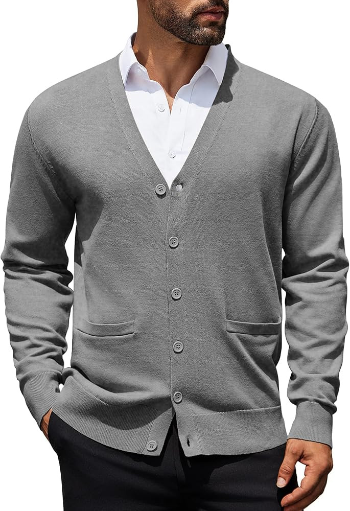 COOFANDY Mens Cardigan Sweaters Long Sleeve V Neck Cardigans Lightweight Knitted Button Down Swea... | Amazon (US)