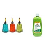 TIKI 6-Inch Molded Glass Table Torch, Red, Green & Blue (Set of 3) & Brand Clean Burn BiteFighter To | Amazon (US)