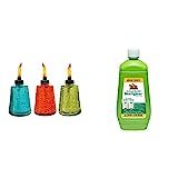 TIKI 6-Inch Molded Glass Table Torch, Red, Green & Blue (Set of 3) & Brand Clean Burn BiteFighter To | Amazon (US)