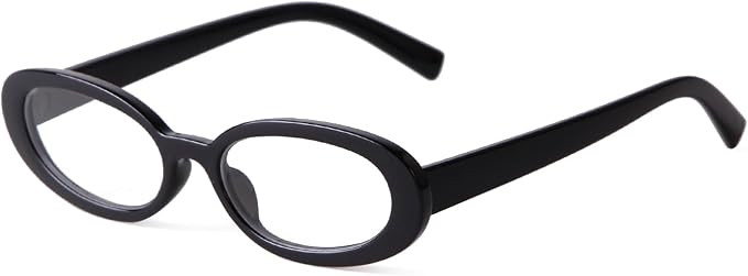 ADE WU Retro Oval Sunglasses 90s Vintage Narrow Small Tiny Oval Sun Glasses Black Tortoiseshell F... | Amazon (US)