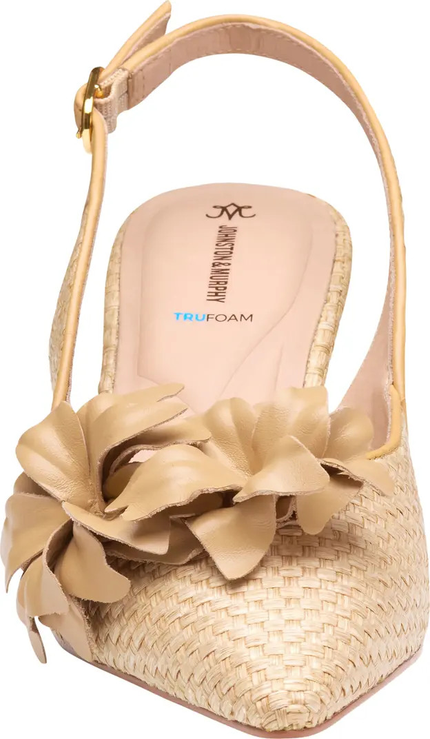 Lindsey Flower Slingback Pointed Toe Kitten Heel Pump (Women) | Nordstrom