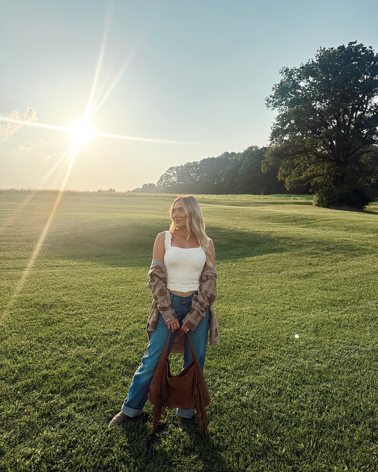 golden hour with my favorite @wrangler 🌾✨🌻🤎
 #ad #wrangler #wranglerjeans 

#LTKSeasonal