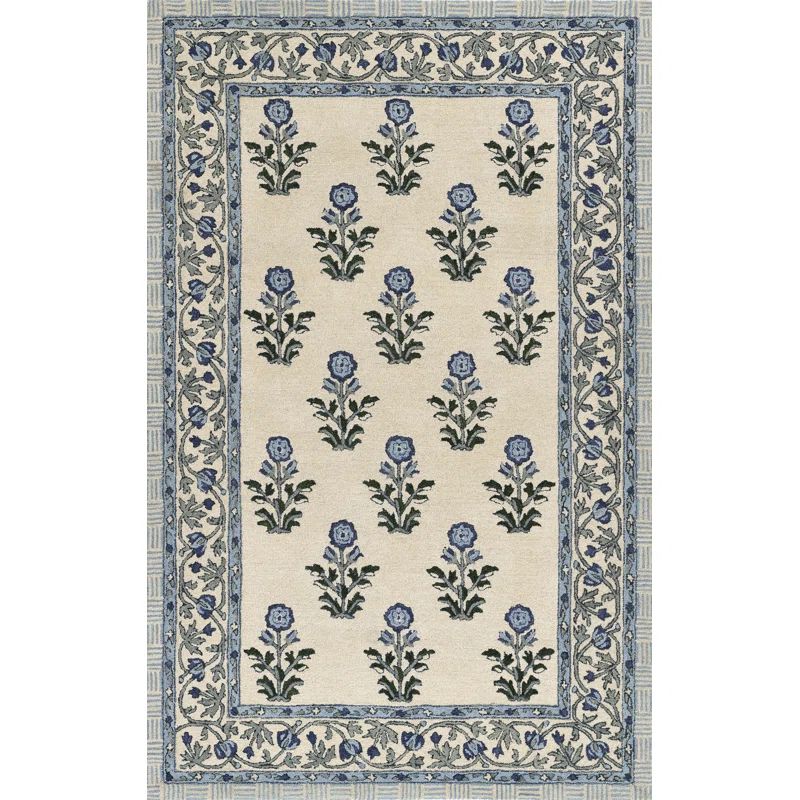 Momeni Cotswold Traditional Hand Tufted Wool Blue Area Rug 2'6" X 8' Runner | Wayfair North America