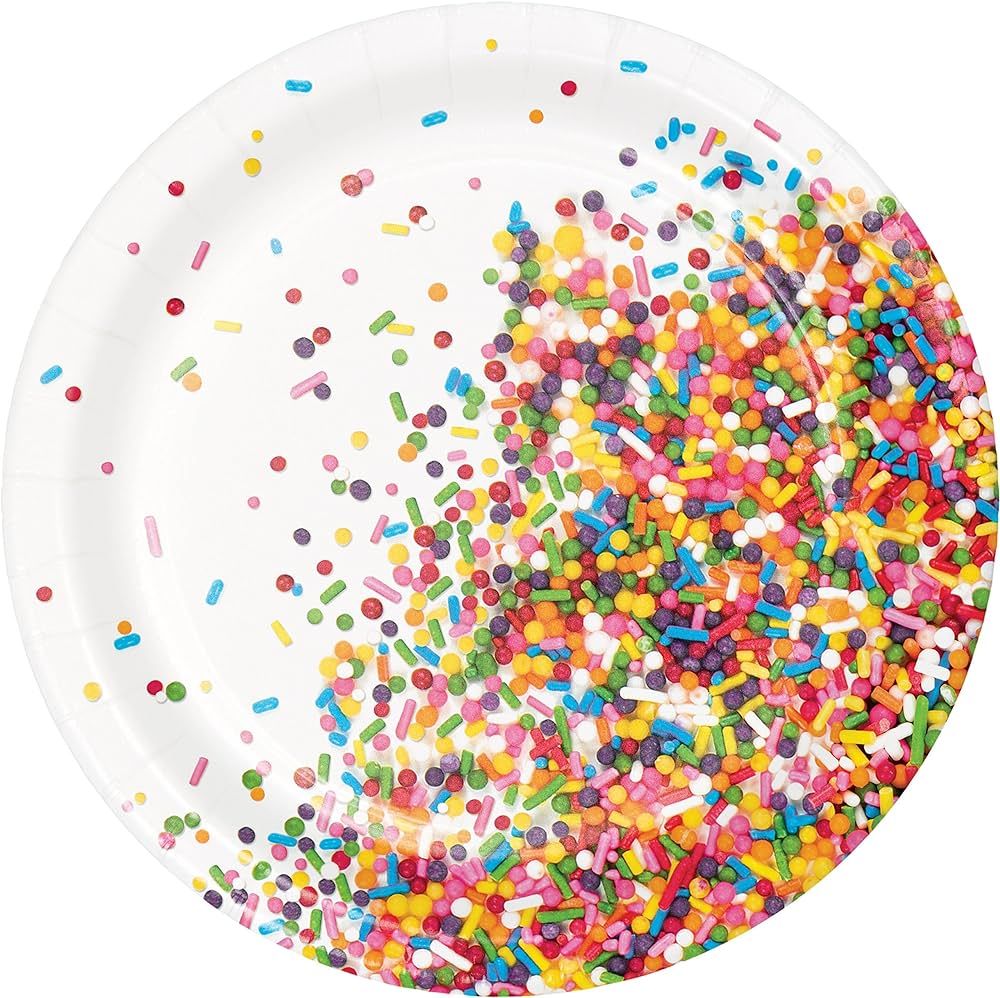 Creative Converting Confetti Sprinkles Dessert Plates, 24 ct | Amazon (US)