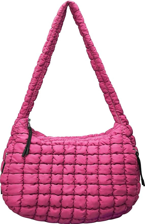 Quilted Carryall Tote Bag for Women - Large Puffer Crossbody Handbags - Shoulder Soft Fluffy Ligh... | Amazon (US)