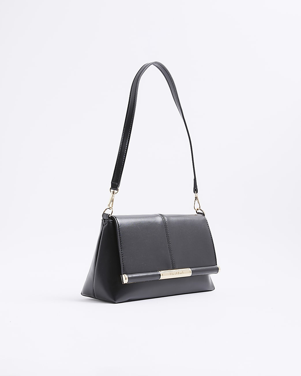 Black Bar Front Clutch Bag | River Island UK & IE
