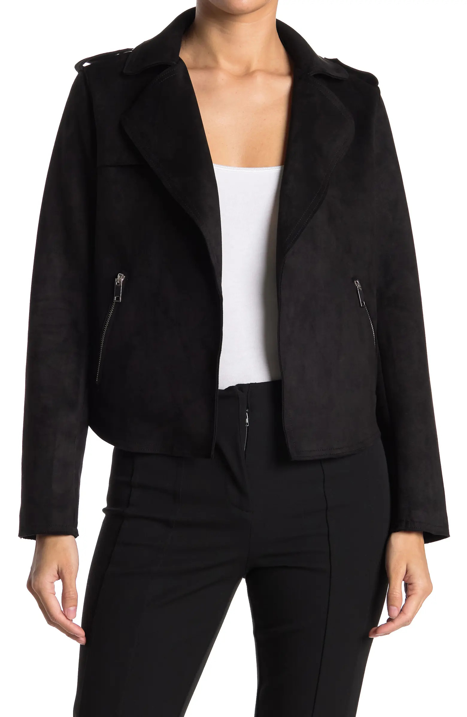 Faux Suede Crop Moto Jacket | Nordstrom Rack