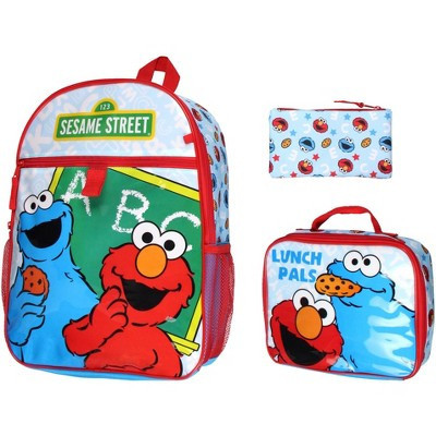 Sesame Street Backpack for Kids Cookie Monster and Elmo 3-Piece Lunchbox Pencil Case School Travel Book Bag | Target