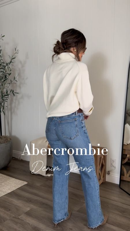 @abercrombie semi annual denim Jeans sale happening now! 
Enjoy 25% off with promo code DENIMAF from now until February 12
Wearing a size 2 in all jeans 
I’m 5’4” for reference and order the regular length 

#LTKstyletip #LTKSeasonal #LTKSpringSale