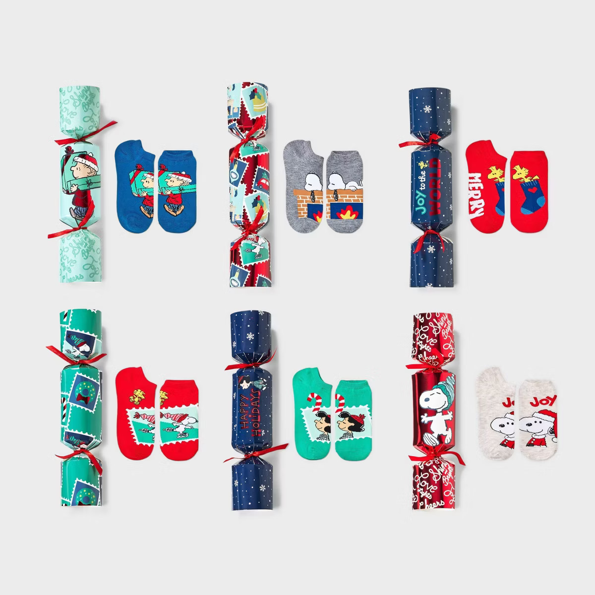 Women's Peanuts Surprise Crackers 6pk Low Cut Socks - Assorted Colors 4-10 | Target