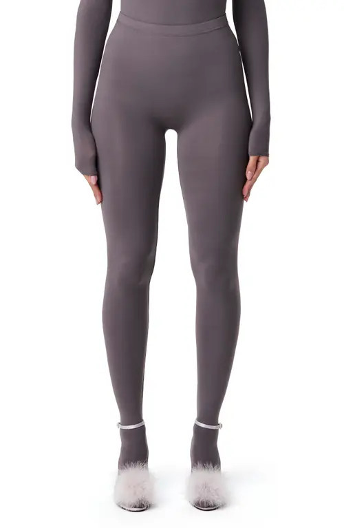 Naked Wardrobe Closed Toe Leggings in Charcoal at Nordstrom, Size X-Large | Nordstrom