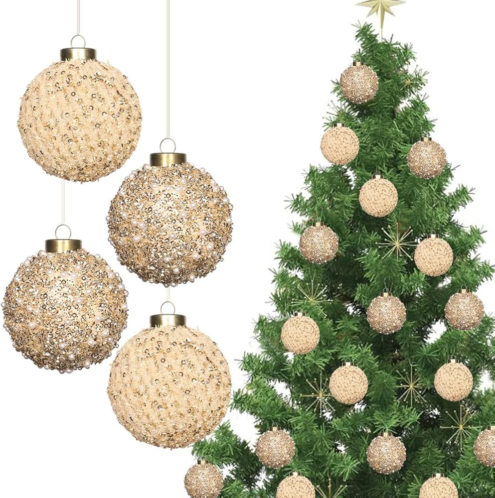 RoseCraft 3.14"/80MM Christmas Ball Ornaments, 12PCS Shatterproof Christmas Tree Hanging Decorati... | Amazon (US)