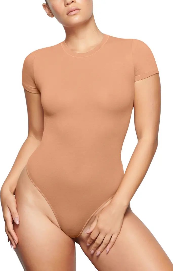 Stretch Cotton Jersey T-Shirt Bodysuit | Nordstrom