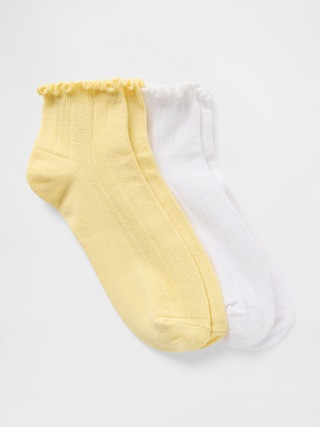 Ruffle-Trim Ankle Socks (2-Pack) | Gap (CA)