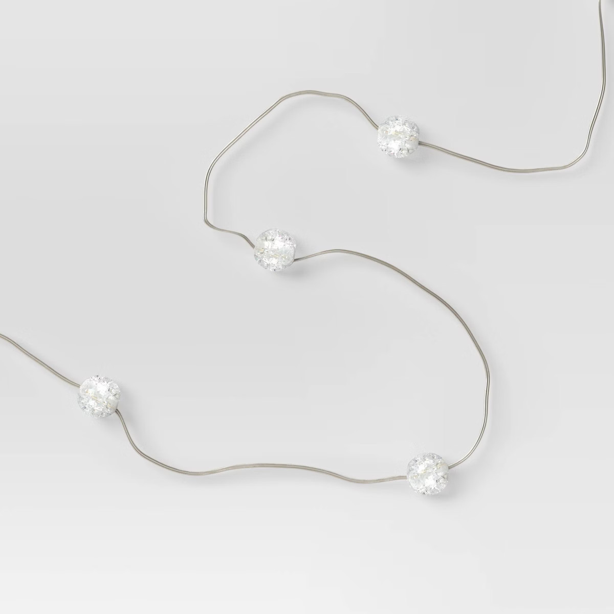 Cracked Orb Fairy String Lights White - Room Essentials™: LED Indoor Decor, USB & Battery Power... | Target