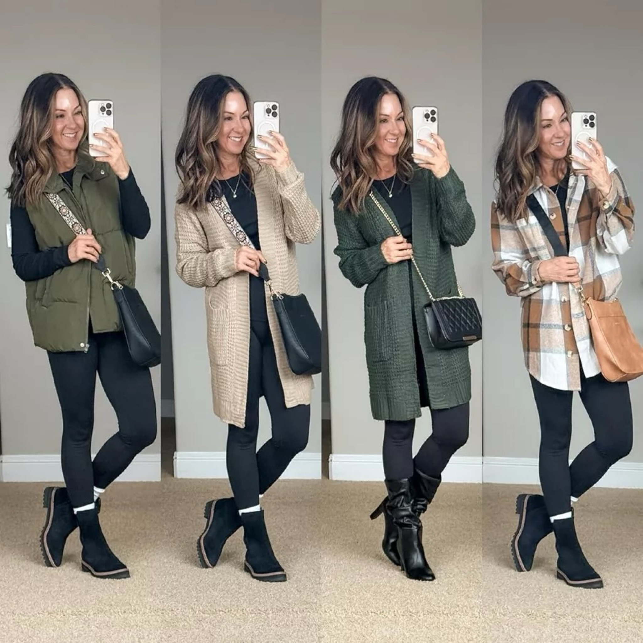 Fall Outfit Inspo For reference I'm 5'1" 109lbs Wearing size S puffer vest, cardigan (light khaki, green) and plaid button down. Leggings XS short - all TTS! Fall outfits fall layers fall outfits with leggings fall fashion Amazon fashion puffer vest cardigan plaid button down outerwear leggings Chelsea boots EverydayHolly

#LTKFindsUnder100 #LTKStyleTip #LTKSeasonal