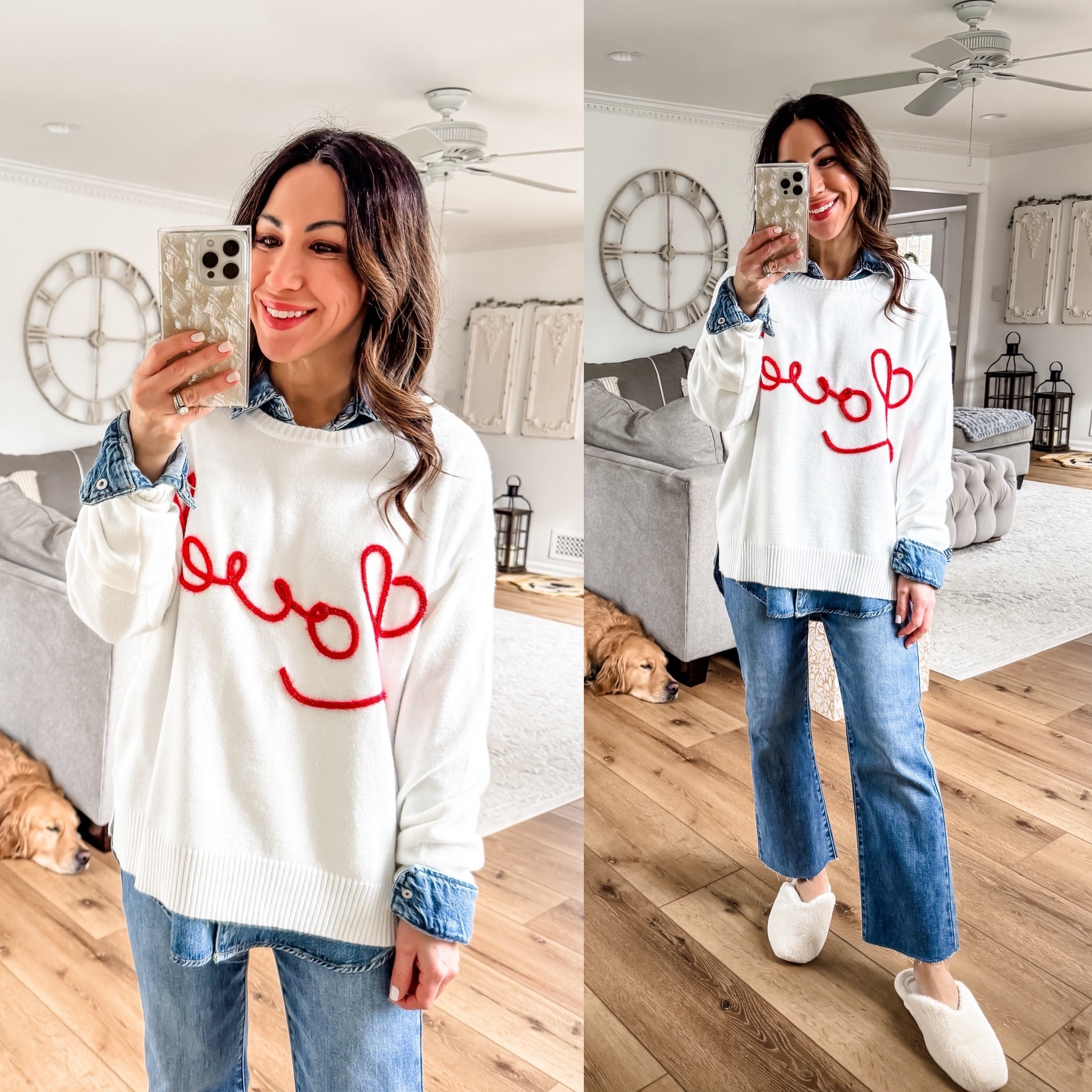 Target style, Valentine’s Day outfit, small love sweater, jeans 25. I cut them. Shoes TTS.

#LTKOver40 #LTKFindsUnder50 #LTKFindsUnder100